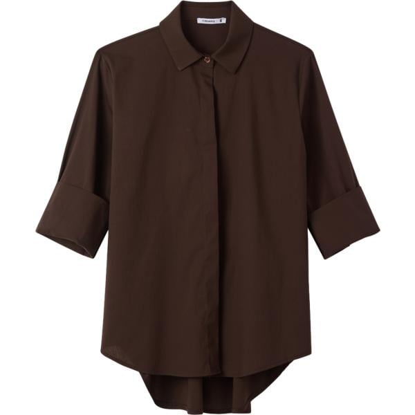 camicie Terranova marrone tinta unita