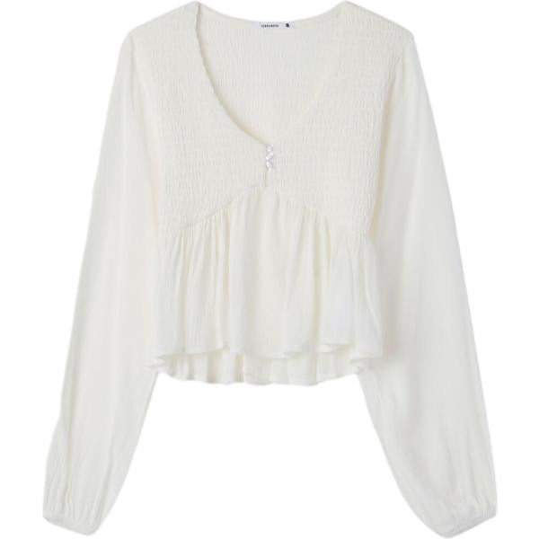 bluse Terranova bianco tinta unita