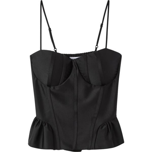 top Terranova nero tinta unita