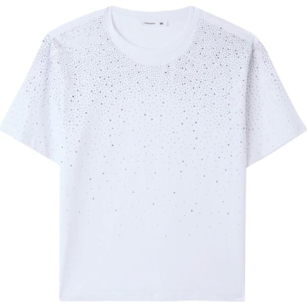 t-shirt Terranova bianco tinta unita