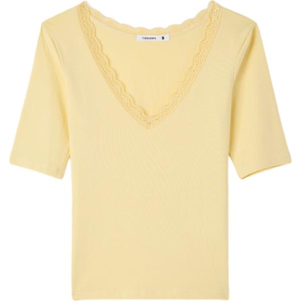 t-shirt Terranova marrone tinta unita
