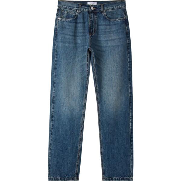 Jeans dritti da uomo in blu scuro lungo con zip in poliestere Terranova