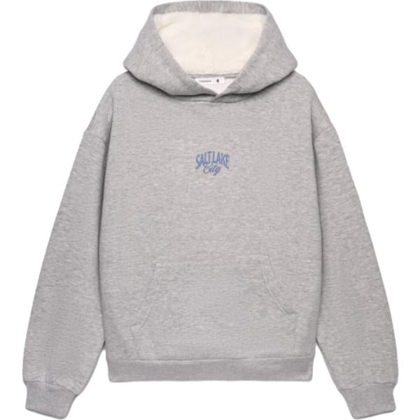 Felpa con cappuccio da donna in grigio chiaro con stampe collo con cappuccio maxi con zip Terranova Terranova
