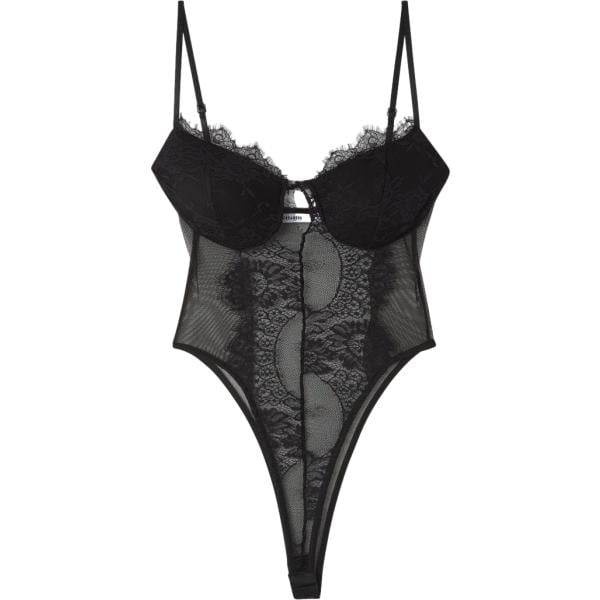 body Terranova nero a fiori