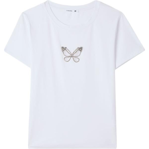 t-shirt Terranova bianco tinta unita