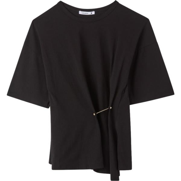 t-shirt Terranova nero tinta unita