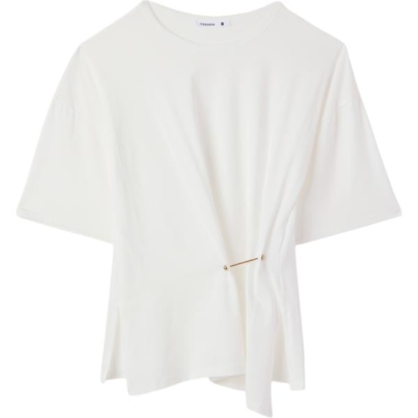 t-shirt Terranova bianco tinta unita