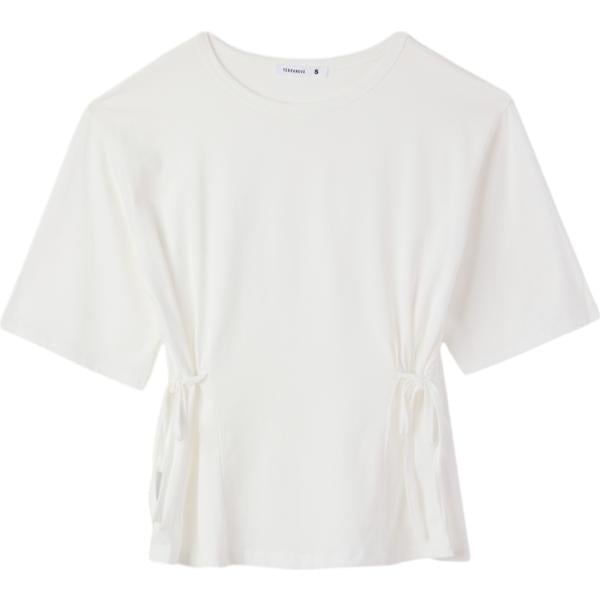 t-shirt Terranova bianco tinta unita