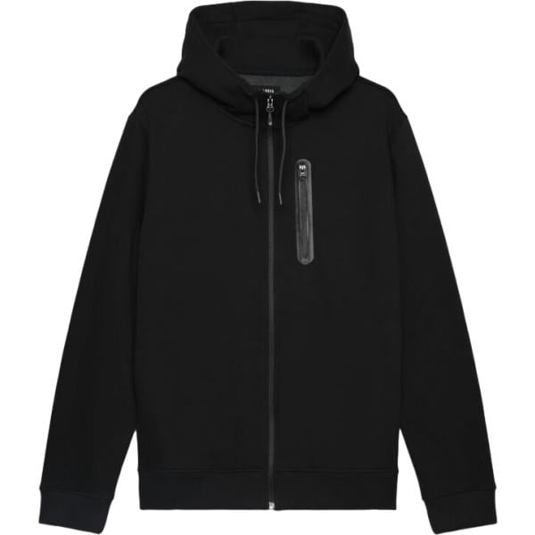 Felpa sportiva da uomo in nero pece collo con cappuccio a maniche lunghe con zip Terranova