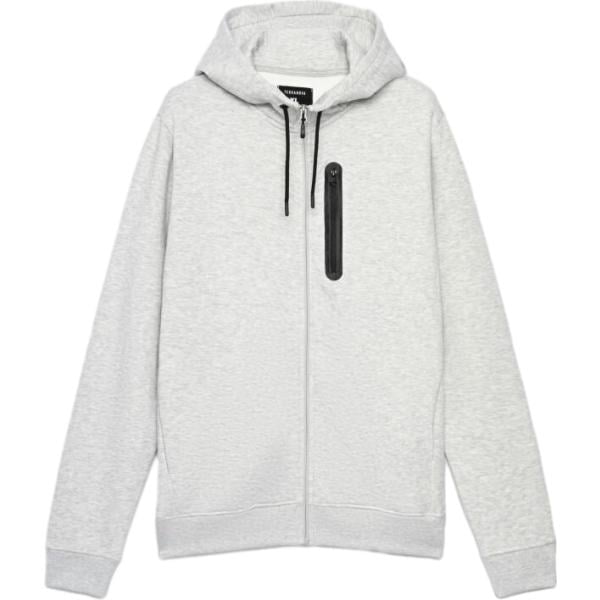 Felpa sportiva da uomo in grigio chiaro collo con cappuccio a maniche lunghe con zip Terranova