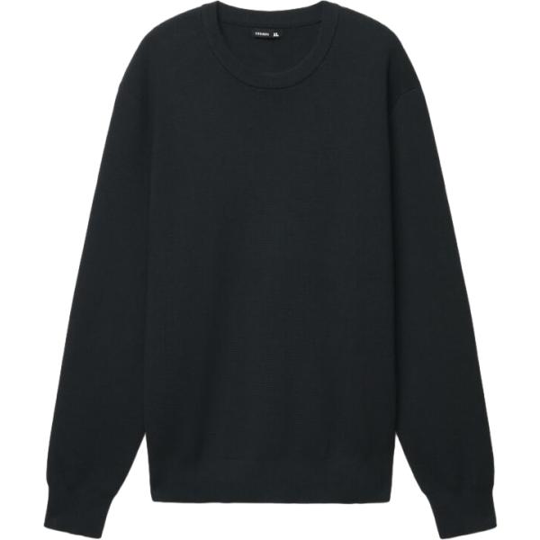 Maglione da uomo in nero pece girocollo a maniche lunghe Terranova