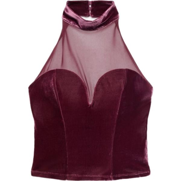 top Terranova rosso tinta unita