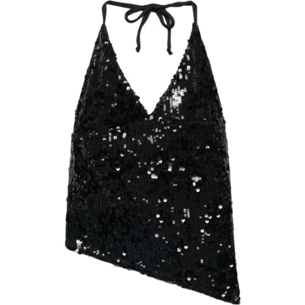 top Terranova nero tinta unita