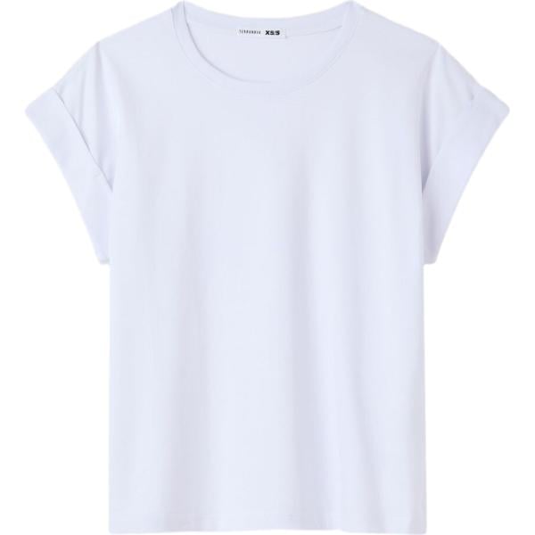 t-shirt Terranova bianco tinta unita
