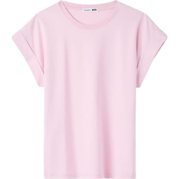 t-shirt Terranova rosa tinta unita