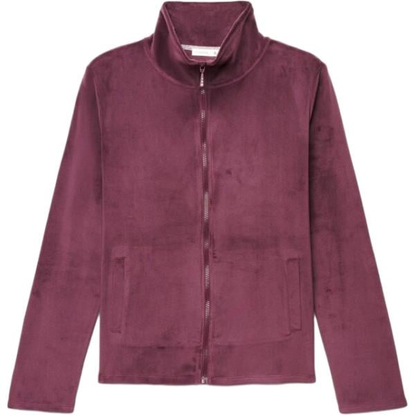 Felpa da donna in viola scuro collo senza cappuccio a maniche lunghe con zip Terranova