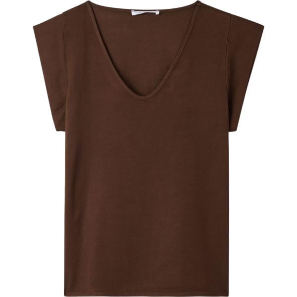 t-shirt Terranova marrone tinta unita