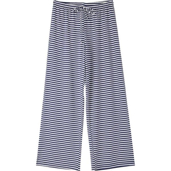Pantaloni da donna in blu scuro a righe lungo con coulisse in viscosa Terranova