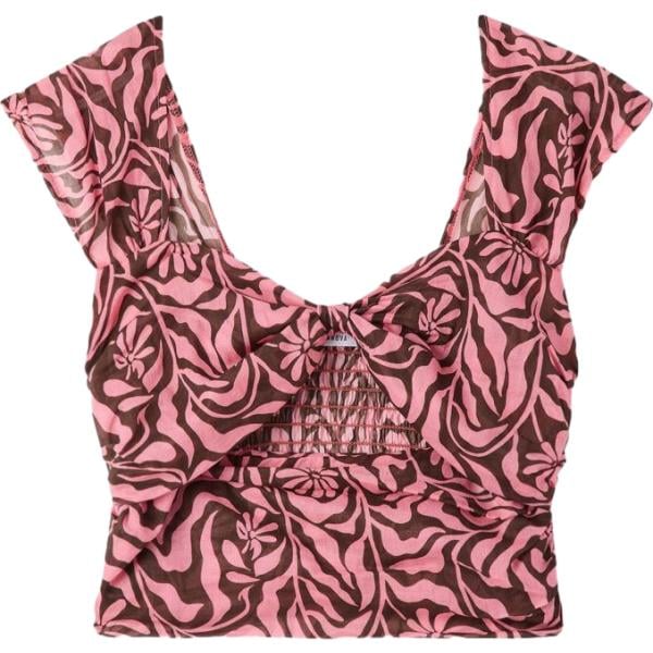 top Terranova marrone con stampe