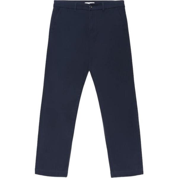 Pantaloni chino da uomo in blu scuro lungo a vita media con zip in cotone Terranova