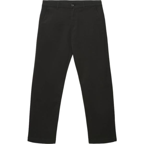 Pantaloni chino da uomo in nero pece lungo a vita media con zip in cotone Terranova