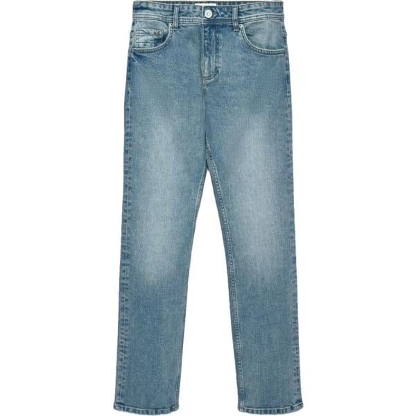 Jeans dritti da uomo in azzurro lungo con zip in denim Terranova