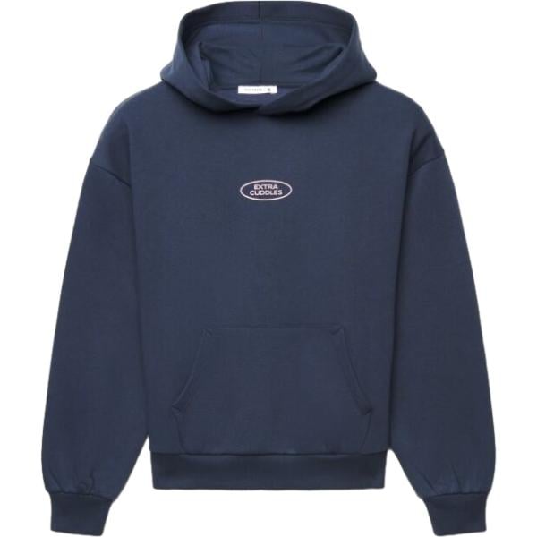 Felpa con cappuccio da donna in blu scuro con stampe collo con cappuccio maxi a maniche lunghe con zip Terranova
