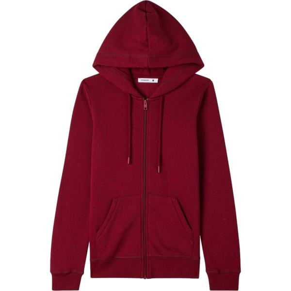 Felpa con cappuccio da donna in bordeaux collo con cappuccio a maniche lunghe con zip Terranova
