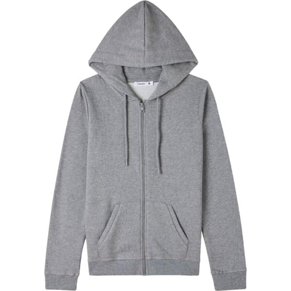 Felpa con cappuccio da donna in grigio scuro collo con cappuccio a maniche lunghe con zip Terranova
