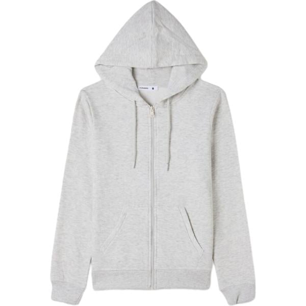 Felpa con cappuccio da donna in bianco avorio collo con cappuccio a maniche lunghe con zip Terranova
