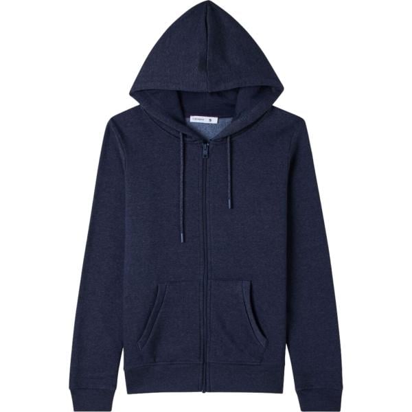 Felpa con cappuccio da donna in blu scuro collo con cappuccio a maniche lunghe con zip Terranova