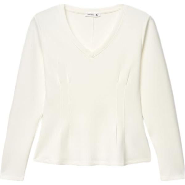 t-shirt Terranova bianco tinta unita