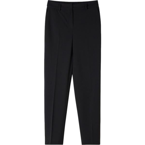Pantalone chino da donna in nero pece lungo con cinturino Terranova