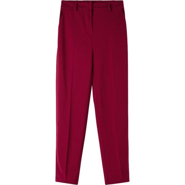 Pantalone chino da donna in bordeaux lungo con cinturino Terranova
