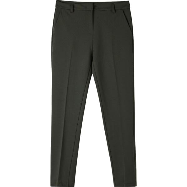 Pantalone chino da donna in nero pece lungo a vita media in viscosa Terranova
