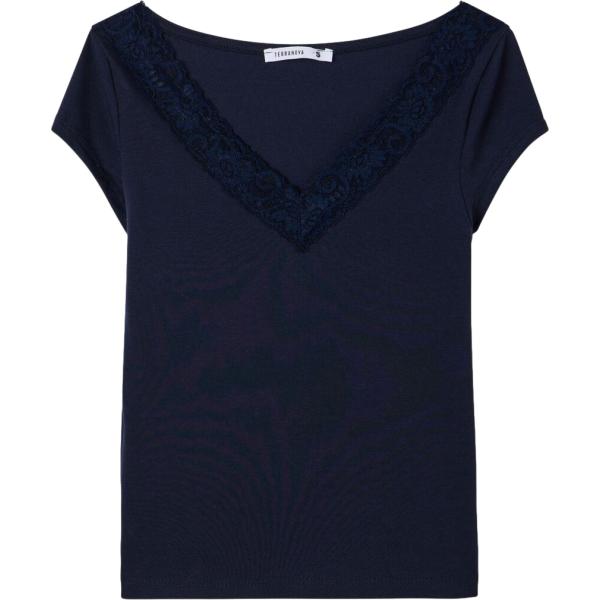 t-shirt Terranova blu tinta unita