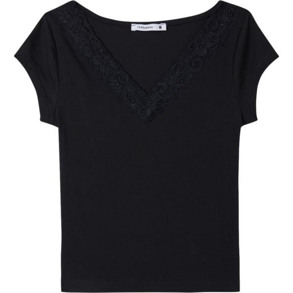 t-shirt Terranova nero tinta unita
