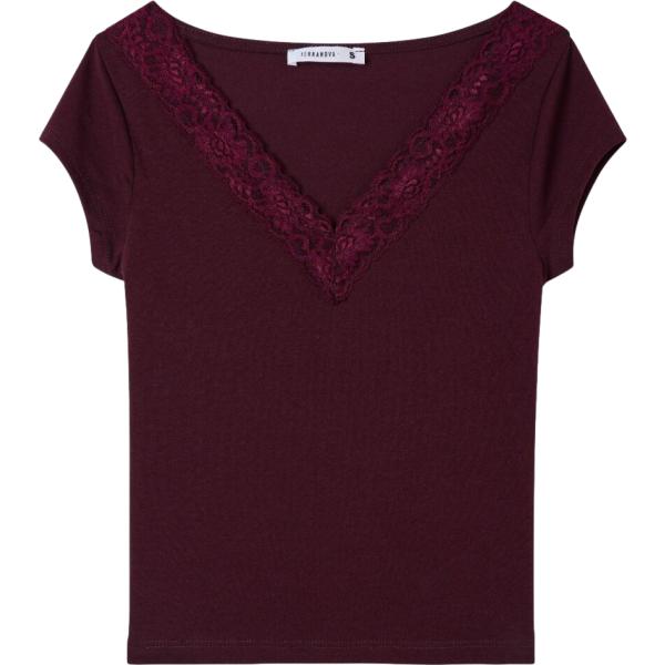 t-shirt Terranova rosso tinta unita