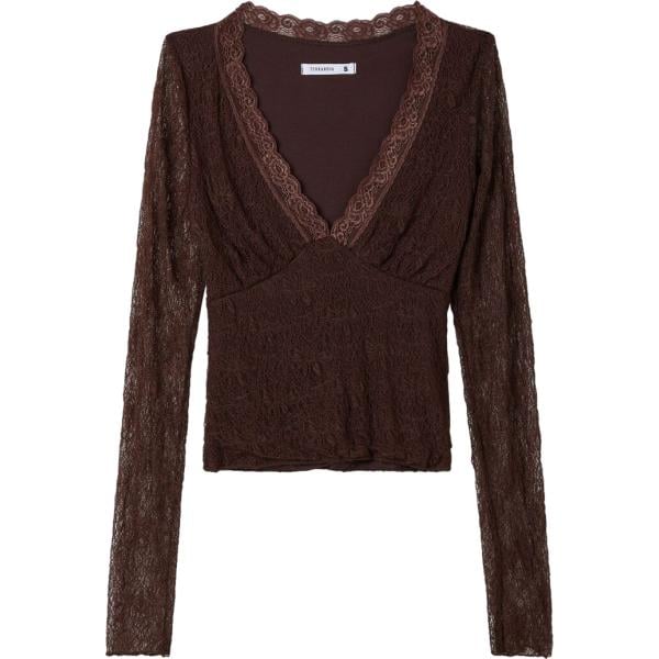 t-shirt Terranova marrone a fiori