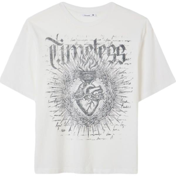 t-shirt Terranova bianco con stampe