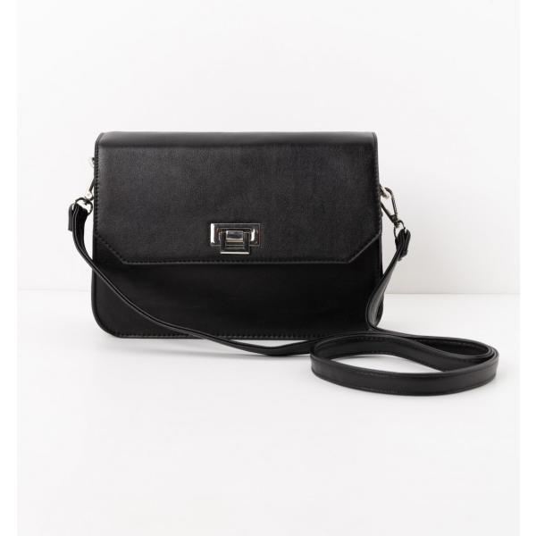 Borsa a tracolla in ecopelle nero Terranova nero