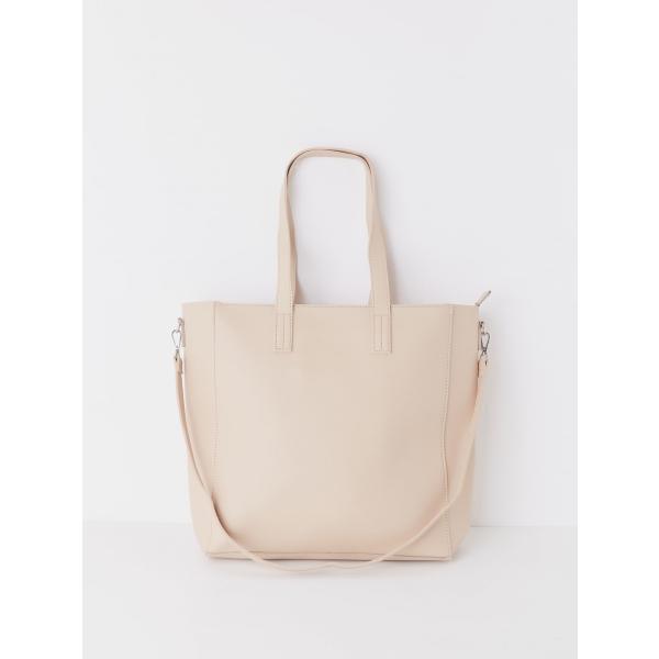 Shopping bag con zip in ecopelle tinta unita rosa Terranova rosa tinta unita