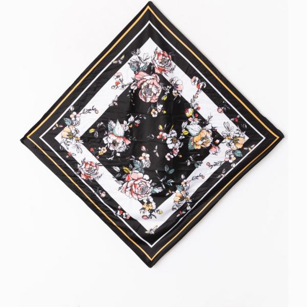 Foulard fantasia floreale nero Terranova nero a fiori