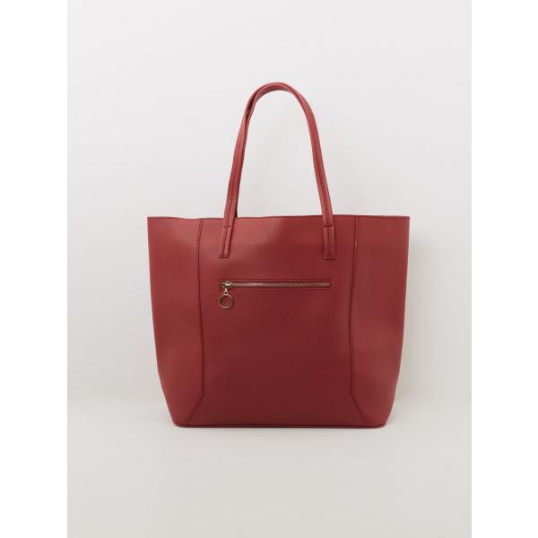 Shopping bag con manico in ecopelle rosso Terranova rosso