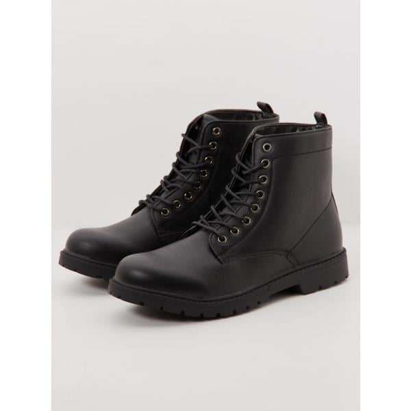 Anfibi in ecopelle tinta unita nero Terranova nero