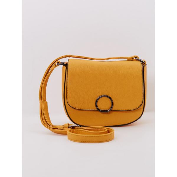 Borsa a tracolla effetto martellato in ecopelle tinta unita giallo Terranova giallo tinta unita