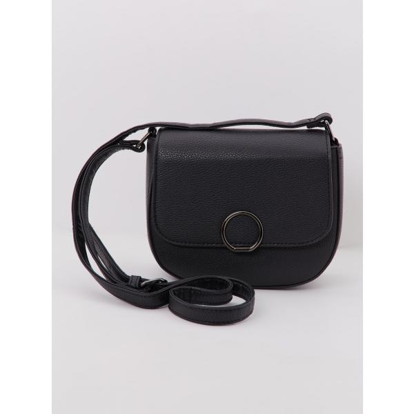 Borsa a tracolla effetto martellato in ecopelle tinta unita nero Terranova nero tinta unita