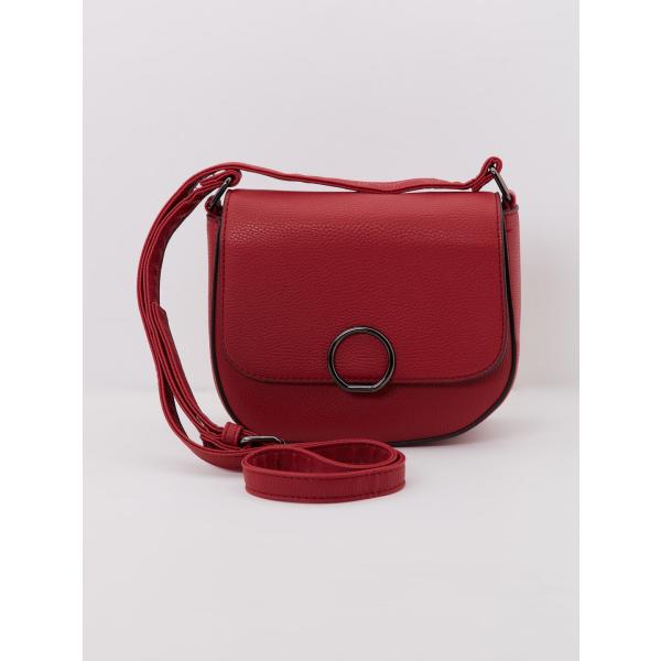 Borsa a tracolla effetto martellato in ecopelle tinta unita rosso Terranova rosso tinta unita