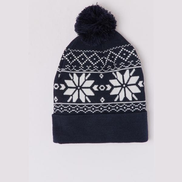 Berretto jacquard navy Terranova blu