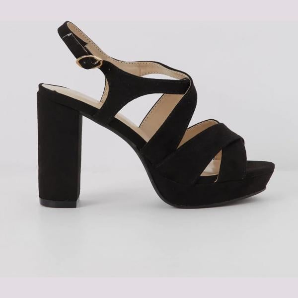 sandali col tacco Terranova nero tinta unita